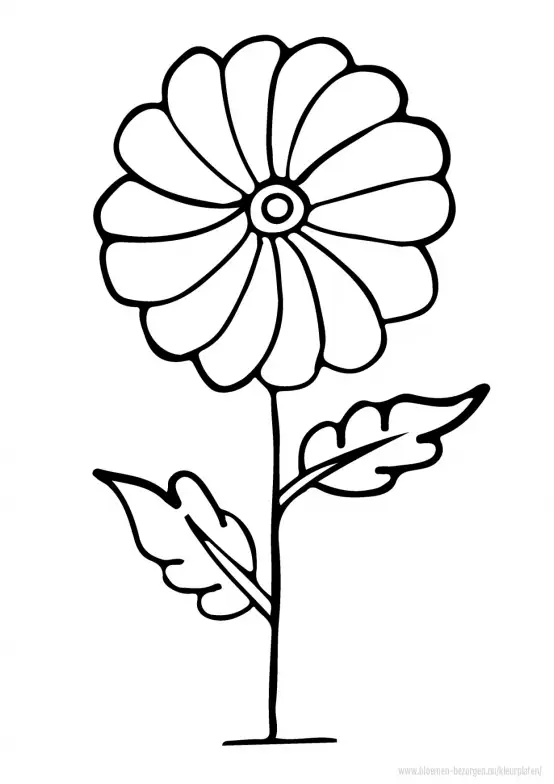Kleurplaat lente bloem